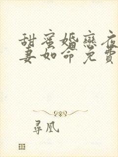 甜蜜婚恋夜少爱妻如命免费阅读