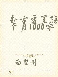 对方处置隐私一个月1000字