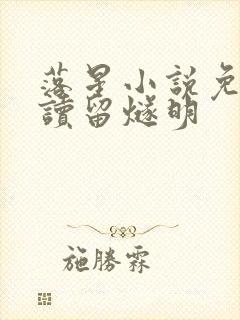 落星小说免费阅读留燧明