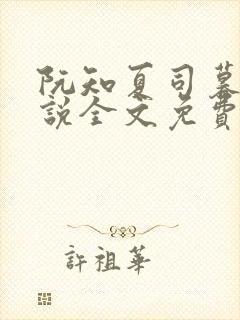 阮知夏司暮寒小说全文免费无弹窗