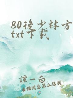 80后少林方丈txt下载