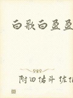 白歌白盈盈小说