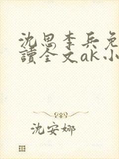 沈思李兵免费阅读全文ak小说