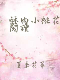 酥肉小桃花全文阅读
