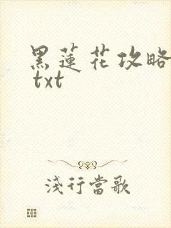 黑莲花攻略手册 txt