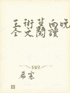 王术莫向晚小说全文阅读