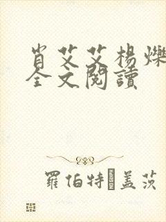 肖艾艾杨烁小说全文阅读