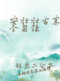 安壮壮古寨情缘全目录