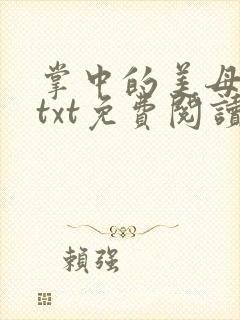 掌中的美母版主txt免费阅读