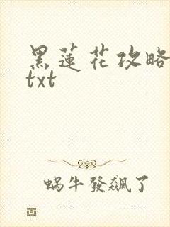 黑莲花攻略手册txt