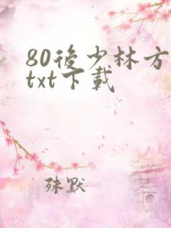 80后少林方丈txt下载
