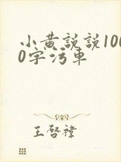 小黄说说1000字污车