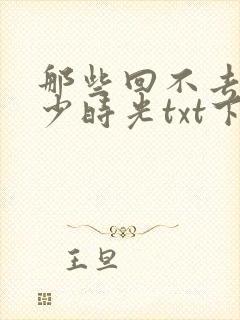 那些回不去的年少时光txt下载