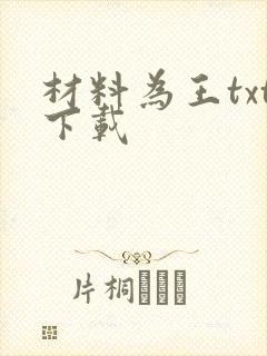 材料为王txt下载