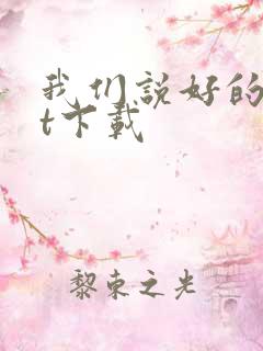 我们说好的txt下载