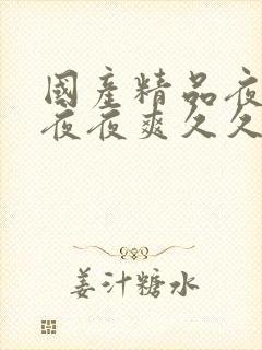 国产精品夜夜春夜夜爽久久小说