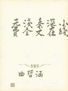 元浅秦深小说免费全文在线