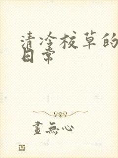 清冷校草的抹布日常