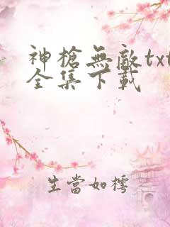 神枪无敌txt全集下载