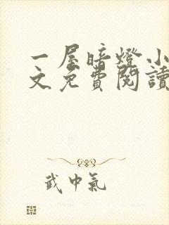 一屋暗灯小说全文免费阅读txt