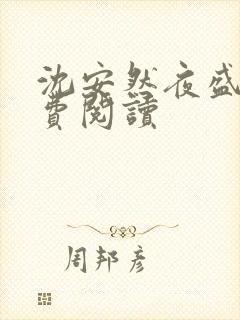 沈安然夜盛霆免费阅读