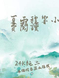 夏雨程响小说免费阅读