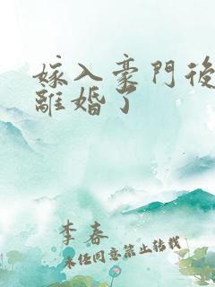 嫁入豪门后我又离婚了