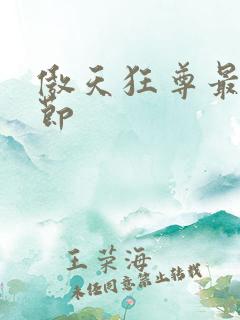 傲天狂尊最新章节