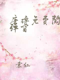 唐砖免费阅读无弹窗