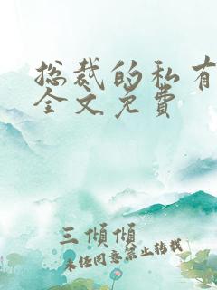 总裁的私有宝贝全文免费