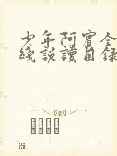 少年阿宾全文在线说读目录