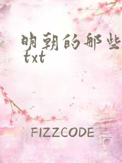 明朝的那些事儿 txt