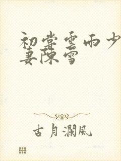 初尝云雨少妇人妻陈雪