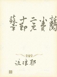 苏十二小说最新章节免费阅读