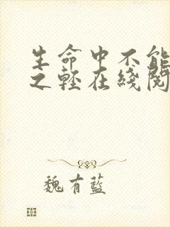 生命中不能承受之轻在线阅读