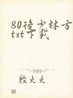 80后少林方丈txt下载