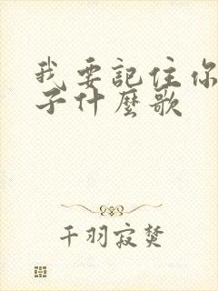 我要记住你的样子什么歌