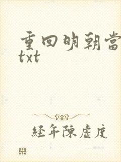 重回明朝当皇帝txt