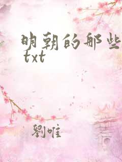明朝的那些事儿 txt