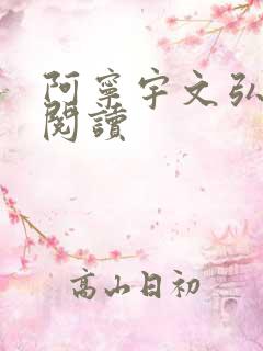 阿宁宇文弘免费阅读