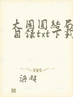 大团圆结局全文目录txt下载