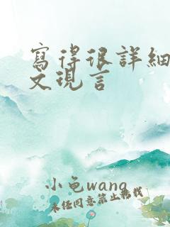 写得很详细的车文现言