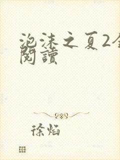 泡沫之夏2全文阅读