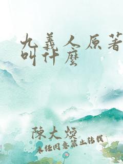 九义人原著小说叫什么