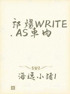 祁炀WRITE. AS车肉