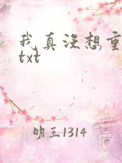 我真没想重生啊txt