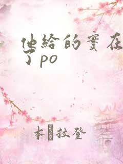 他给的实在太多了po