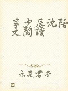 宁少辰沈陪一全文阅读