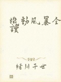 机动风暴全文阅读