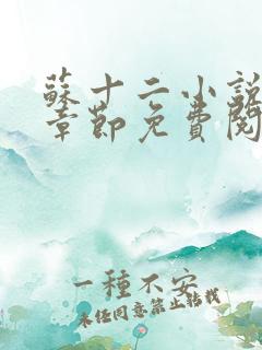 苏十二小说最新章节免费阅读